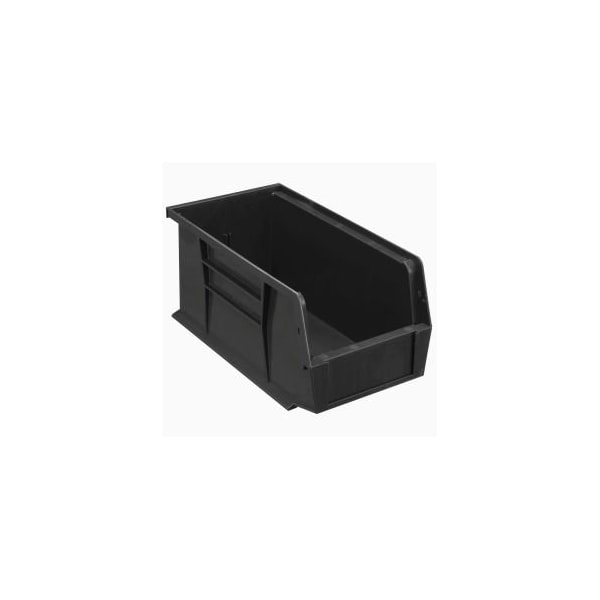Hang & Stack Storage Bin, Plastic, Black, 12 PK